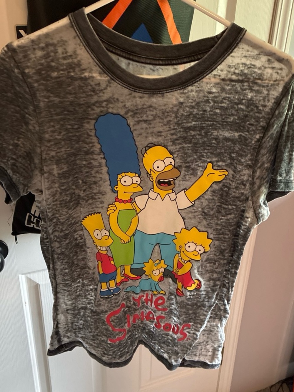 The Simpsons Graphic Tee - Gray Mineral Wash Size Medium In Women